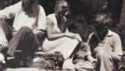 David Putnam, Nilla Putnam, and A.E. with puppy - Nilla Putnam, Long