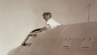 A.E. standing in hatch of Electra, Miami - Nilla Putnam, Long