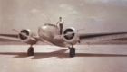View from front of plane with A.E. standing on wing, Miami - Nilla Putnam, Long